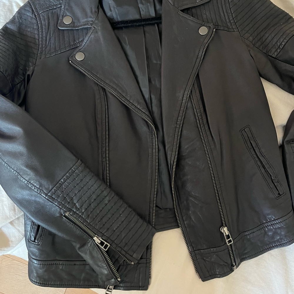 Treasure and Bond Leather Moto Jacket Size XS